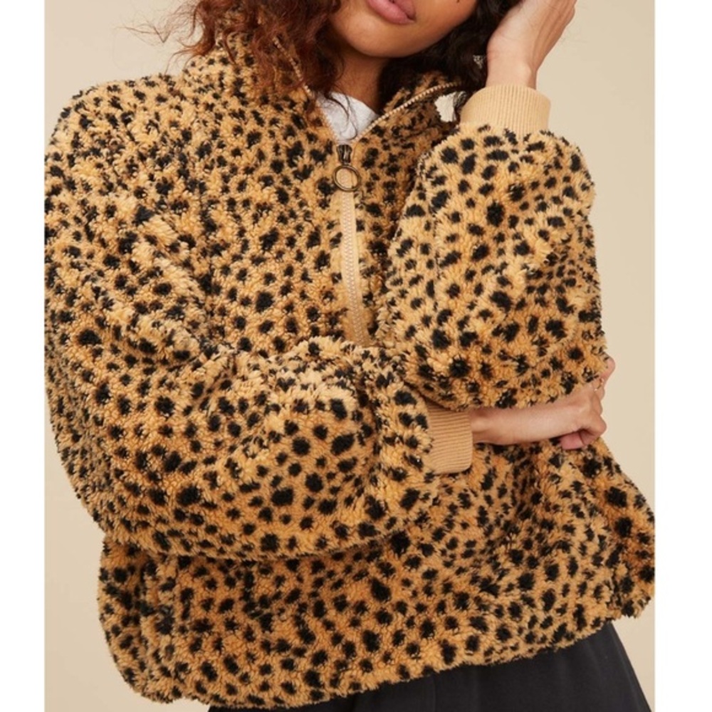 Billabong Leopard Print Fleece Jacket